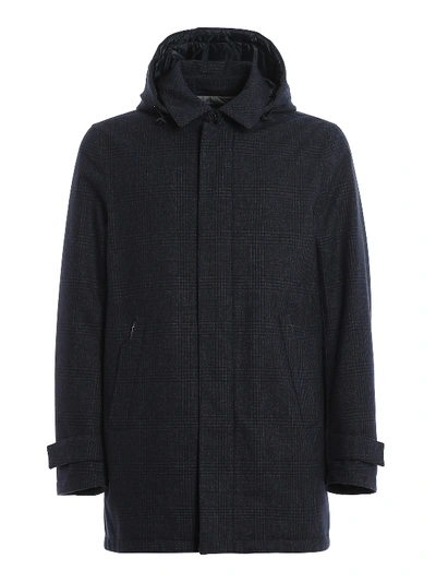 Shop Herno Wool Blend Padded Coat In Blue