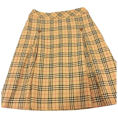 Pre-owned Burberry Camel Wool Skirt