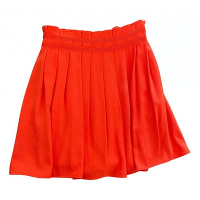 Pre-owned Claudie Pierlot Mini Skirt In Orange