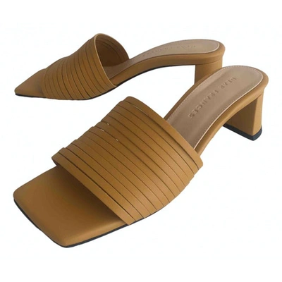 Pre-owned Dear Frances Yellow Leather Sandals