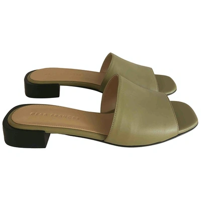 Pre-owned Dear Frances Green Leather Sandals