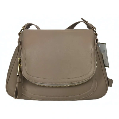 Pre-owned Tom Ford Jennifer Beige Leather Handbag