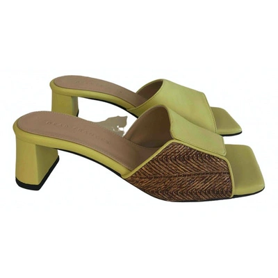 Pre-owned Dear Frances Yellow Leather Sandals