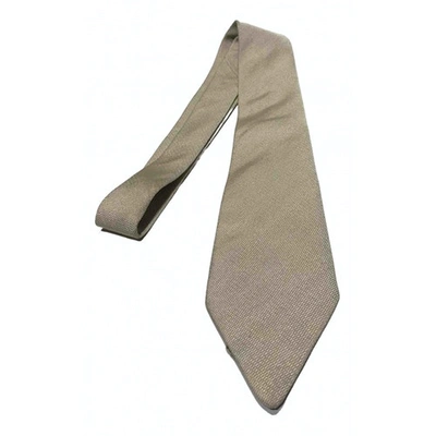 Pre-owned Mugler Silk Tie In Ecru