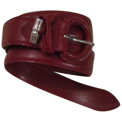 Pre-owned Longchamp Burgundy Leather Belt