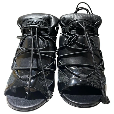 Pre-owned Iceberg Black Leather Sandals