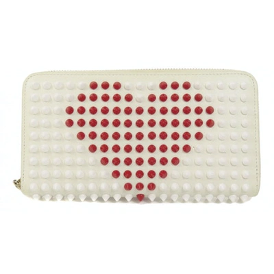 Pre-owned Christian Louboutin Panettone White Leather Wallet
