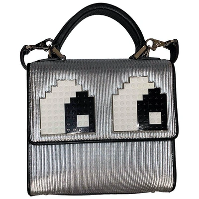 Pre-owned Les Petits Joueurs Leather Handbag In Silver