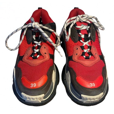 Pre-owned Balenciaga Triple S Trainers In Red