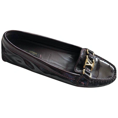 Pre-owned Louis Vuitton Upper Case Burgundy Patent Leather Flats
