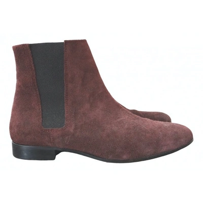 Pre-owned The Kooples Burgundy Suede Boots