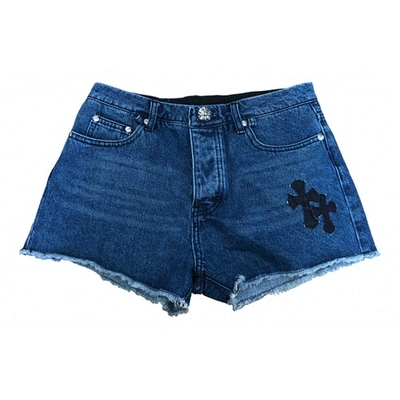 Pre-owned Chrome Hearts Blue Denim - Jeans Shorts