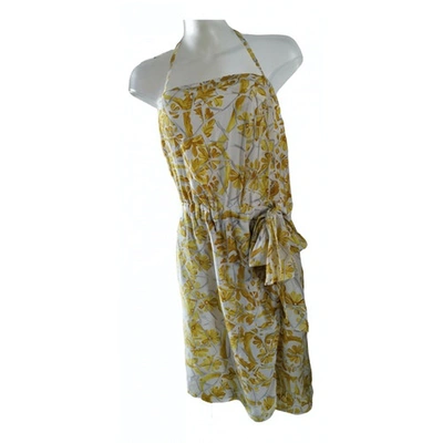 Pre-owned Gucci Silk Mid-length Dress In Yellow