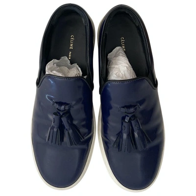 Pre-owned Celine Patent Leather Ballet Flats In Blue