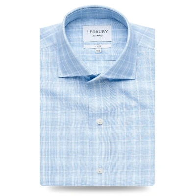 Shop Ledbury Men's Blue Ginby Plaid Dress Shirt Classic