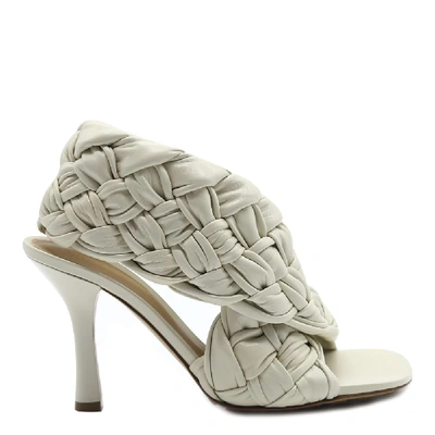 Shop Bottega Veneta Woven-detail 90mm Sandals In Ivory