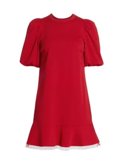 Red Valentino Abito Jersey Puff-sleeve Dress In Red Kiss | ModeSens