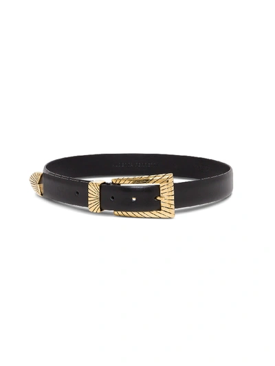 Shop Alberta Ferretti Belt With Golden Buckle In Black