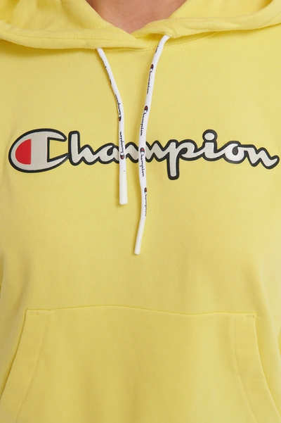 Shop Champion Hooded Sweatshirt Yellow In Lime Light