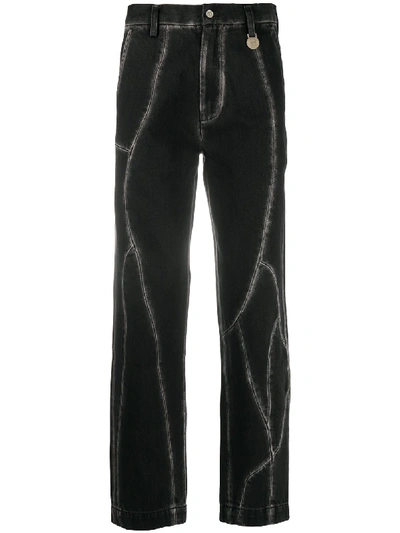 Shop Xander Zhou Distressed-effect Panelled Trousers In Black