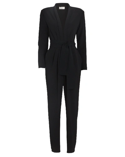 Shop A.l.c Kieran Belted Crepe Jumpsuit In Black
