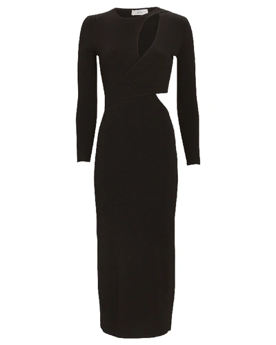 Shop A.l.c Lorelei Cut-out Knit Midi Dress In Black