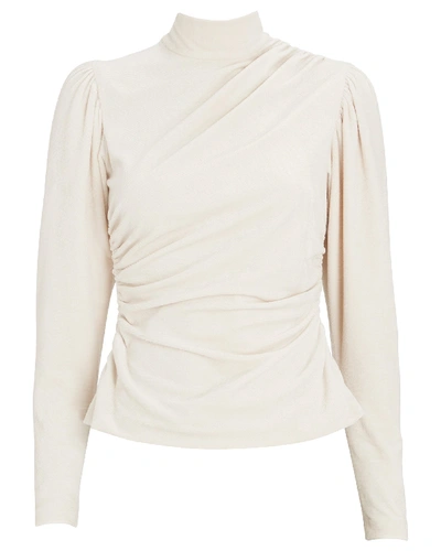 Shop A.l.c Joss Corduroy High Neck Top In Ivory