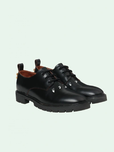 Shop Off-white Derby Cross Leather Shoes