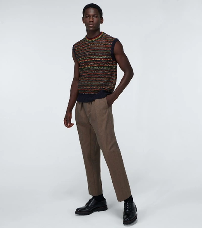 Shop Wales Bonner Knitted Wool Vest In Multicoloured