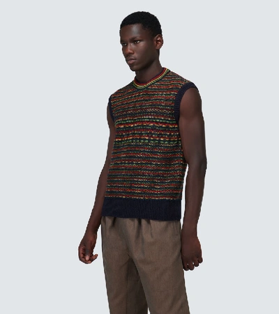 Shop Wales Bonner Knitted Wool Vest In Multicoloured