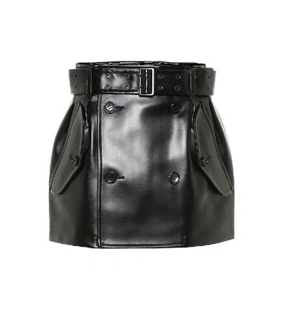Shop Junya Watanabe Faux Leather Miniskirt In Black