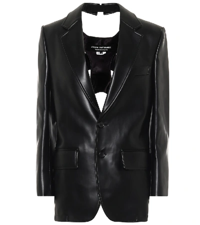 Shop Junya Watanabe Faux Leather Blazer In Black