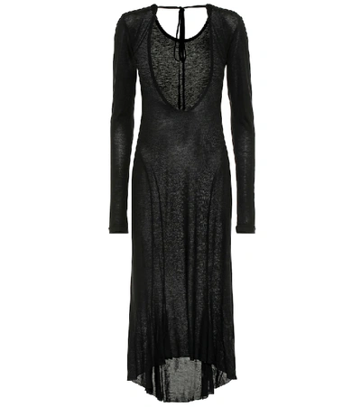 Shop Ann Demeulemeester Fine-knit Midi Dress In Black