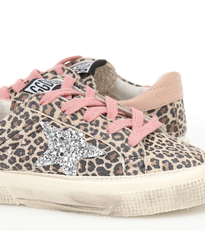 Shop Golden Goose May Leopard-print Leather Sneakers In Brown