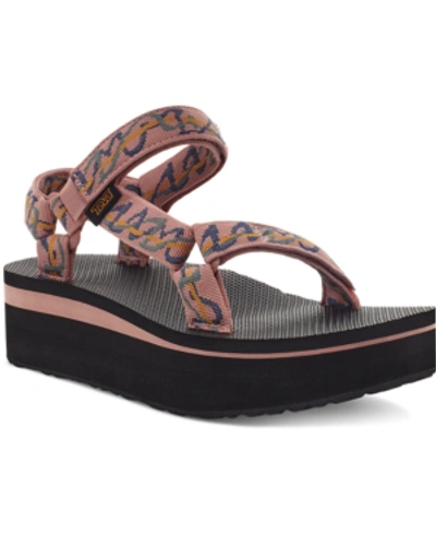 Shop Teva Women's Flatform Universal Sandals Women's Shoes In Ziggy Rose Tan