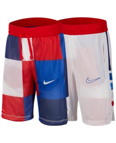 Shop Nike Big Boys Elite Reversible Athletic Shorts In University Red/university Red/white