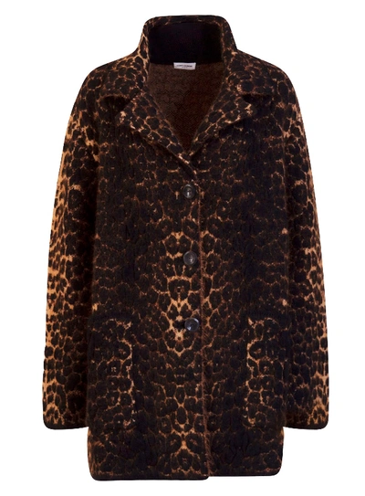 Shop Saint Laurent Animalier Sweater In Nero