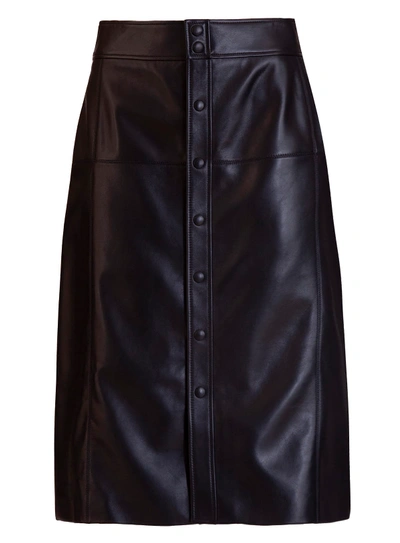 Shop Saint Laurent Leather Skirt In Nero