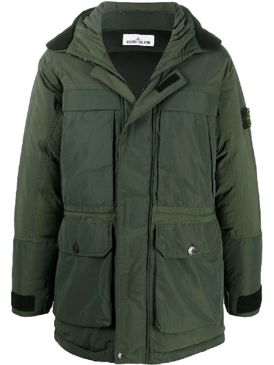 Shop Stone Island Multi-pocket Padded Coat In Green