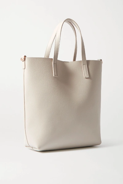 Shop Saint Laurent Toy North/south Leather Tote In White