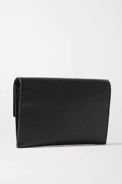 Saint Laurent Uptown Textured-leather Shoulder Bag In Black