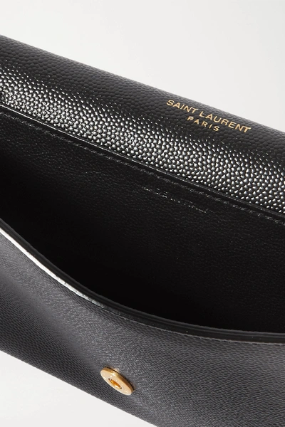 Saint Laurent Uptown Textured-leather Shoulder Bag In Black