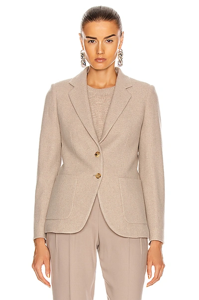 Shop Max Mara Cashmere Pecora Blazer In Beige