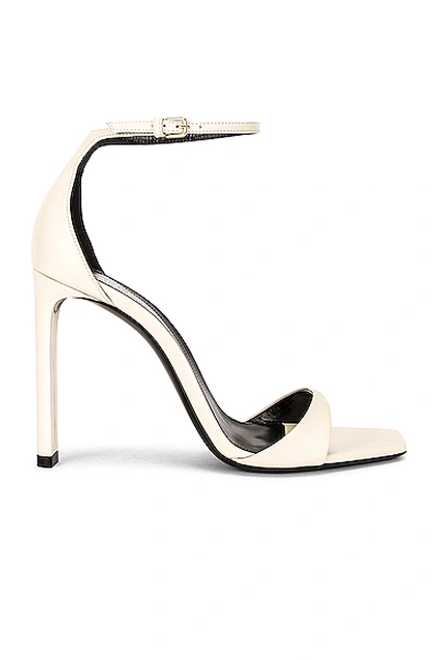 Shop Saint Laurent Bea Ankle Strap Sandals In Pearl