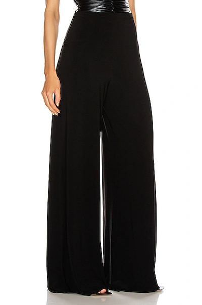 Norma Kamali High-rise Satin Wide-leg Pants In Black