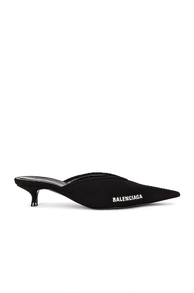 Shop Balenciaga Knife Knit Mules In Black & White