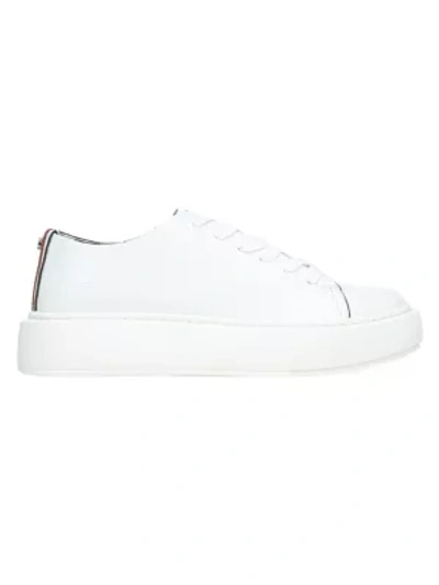 Shop Sam Edelman Argo Croc-embossed Leather Platform Sneakers In Bright White