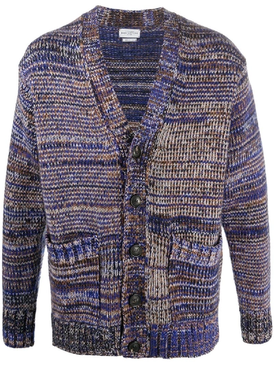 Shop Ballantyne Striped Knit Cardigan In Blue