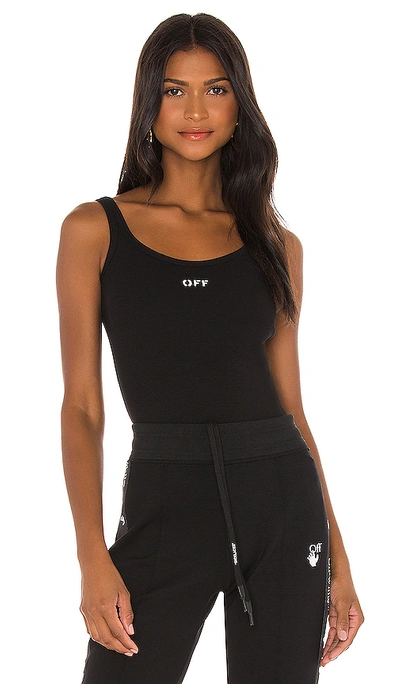 Shop Off-white Rib Tank Top In Black & White