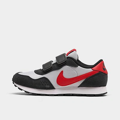Shop Nike Boys' Little Kids' Md Valiant Hook-and-loop Casual Shoes In Grey Fog/university Red/dk Smoke Gr